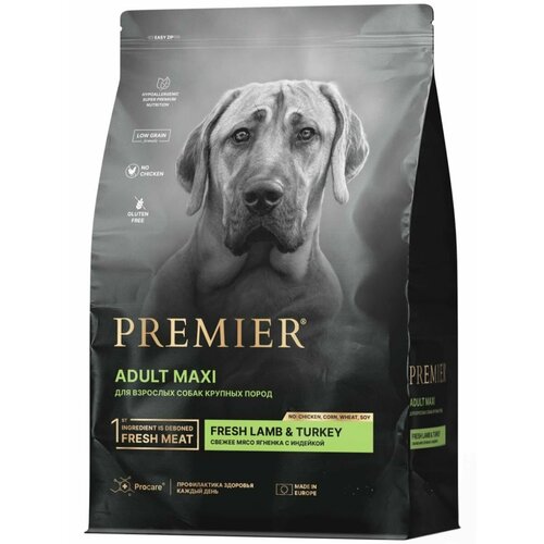 Premier Dog Maxi Lamb&Turkey (Свежее мясо ягненка с индейкой для собак крупных пород) 3кг фотография