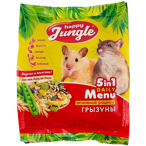 Корм для грызунов Happy Jungle 5 in 1 Daily Menu Основной рацион , 350 г фотография