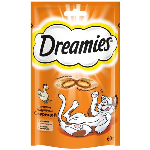 Лакомство для кошек  Dreamies Лакомство для кошек Dreamies подушечки, 60 г курица фотография