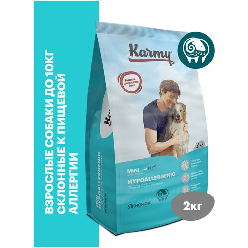 Сухой корм KARMY Hypoallergenic Mini для собак мелких пород Ягненок 2кг фотография