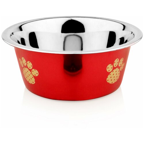 Миска Lilli Pet METAL STAR Paw&bone для животных,240мл, красная фотография