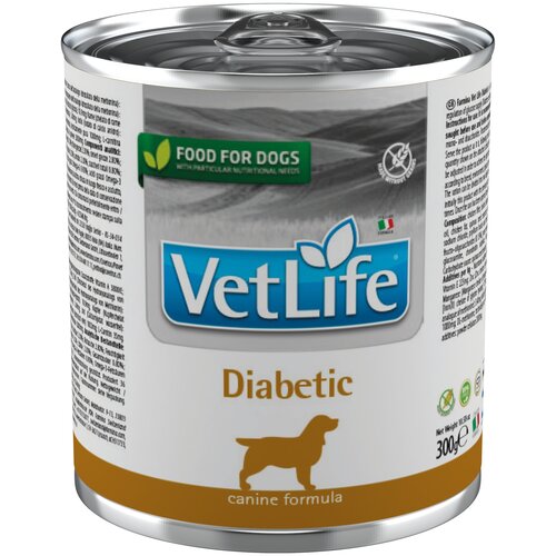 Влажный корм для собак Farmina Vet Life Dog Diabetic при сахарном диабете 1 уп. х 6 шт. х 300 г фотография