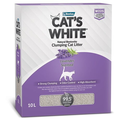 Комкующийся наполнитель Cat's White BOX Premium Lavende, 10л фотография