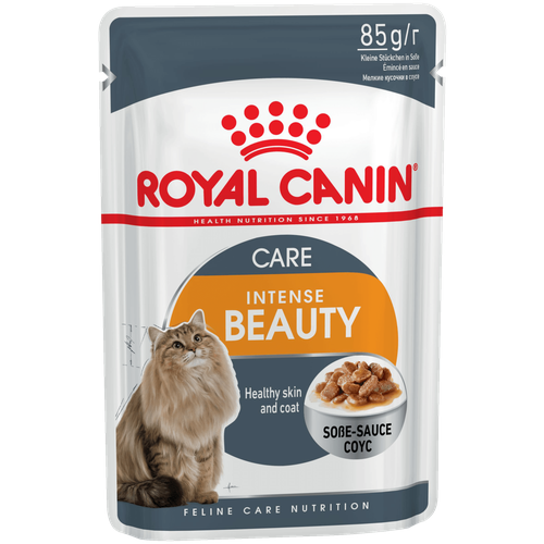 Влажный корм для кошек Royal Canin Intense Beauty, для здоровья кожи и блеска шерсти 85 г (кусочки в желе) фотография