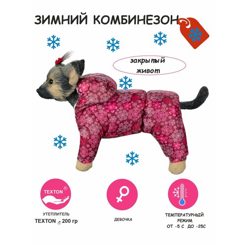 Зимний комбинезон для собак DOGMODA Снежинка девочка размер 4 фотография