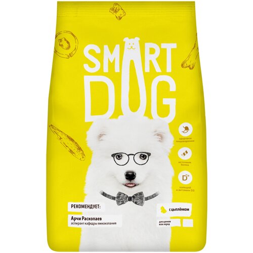 Сухой корм для щенков Smart Dog с цыпленком 1 уп. х 1 шт. х 18000 г фотография