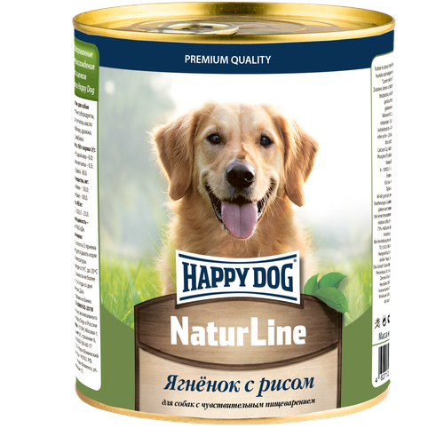 корм для собак Happy Dog NaturLine, ягненок, с рисом 1 уп. х 1 шт. х 970 г фотография