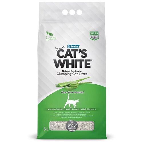 Комкующийся наполнитель Cat's White Aloe Vera, 5л, 1 шт. фотография