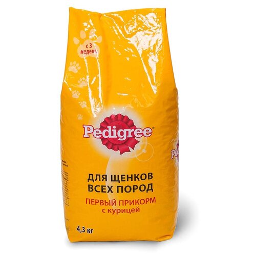 Сухой корм для щенков Pedigree Первый прикорм, курица 1 уп. х 1 шт. х 4300 г фотография