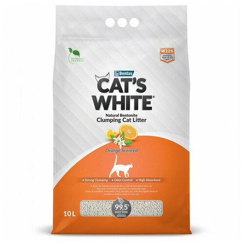 Наполнитель комкующийся Cat's White Orange с ароматом апельсина для кошачьего туалета (10л) фотография