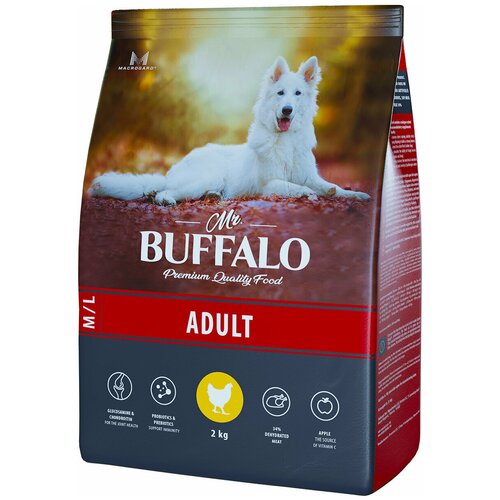 Корм сухой Mr.Buffalo ADULT M/L 2кг (курица) для собак средних и крупных пород фотография